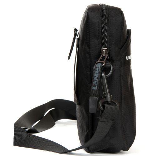 Небольшая мужская сумка через плечо Lanpad черная