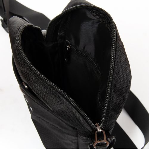 Небольшая мужская сумка через плечо Lanpad черная