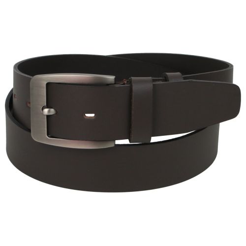 Широкий мужской ремень под джинсы Skipper 1612-45  Темно коричневый