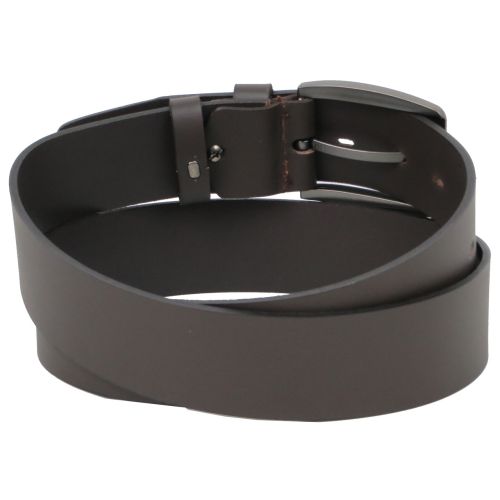 Широкий мужской ремень под джинсы Skipper 1612-45  Темно коричневый