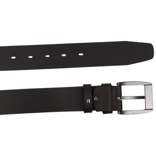 Широкий мужской ремень под джинсы Skipper 1612-45  Темно коричневый