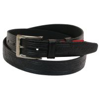 Мужской ремень Skipper 1000-35 под брюки натуральная кожа 3,5 см Черный