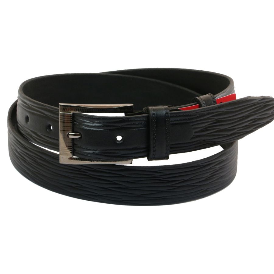 Ремень Skipper 1034-33 под брюки натуральная кожа 3,3 см Черный