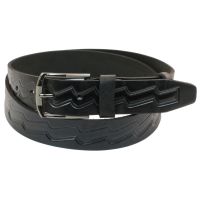 Мужской ремень под джинсы Skipper черный 3,8 см (1033-38)