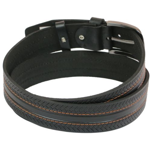 Ремень под джинсы Skipper черный 4 см