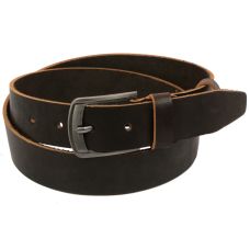 Мужской кожаный ремень под джинсы Skipper 1136-38 коричневый 3,8 см