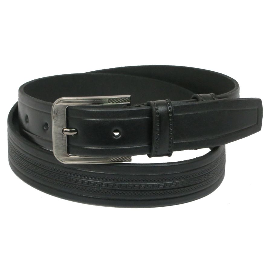 Ремень под брюки Skipper 1052-35 натуральная кожа 3,5 см Черный