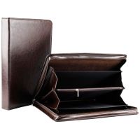 Деловая папка Амо из искусственной кожи коричневая