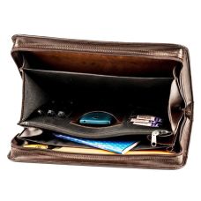 Деловая папка Амо из искусственной кожи коричневая