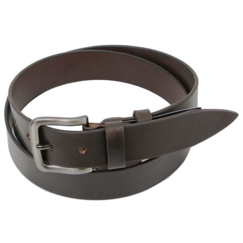 Мужской кожаный ремень под джинсы Skipper коричневый 3,8 см