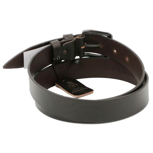 Мужской кожаный ремень под джинсы Skipper коричневый 3,8 см