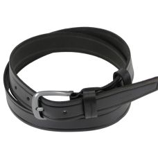 Мужской кожаный ремень под джинсы Skipper  черный 3,8 см (1262-38)