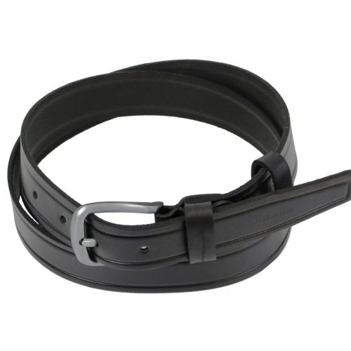 Мужской кожаный ремень под джинсы Skipper  черный 3,8 см (1262-38)