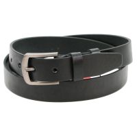 Мужской кожаный ремень под брюки Skipper  черный