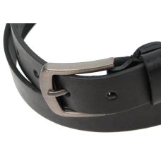 Мужской кожаный ремень под брюки Skipper  черный