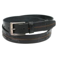 Мужской кожаный ремень под брюки Skipper, черный