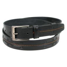 Мужской кожаный ремень под брюки Skipper, черный