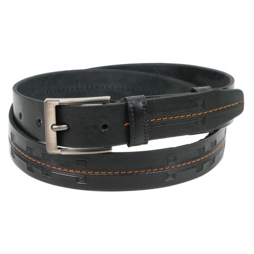 Мужской кожаный ремень под брюки Skipper, черный