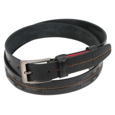 Мужской кожаный ремень под брюки Skipper, черный