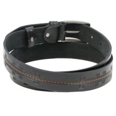 Мужской кожаный ремень под брюки Skipper, черный