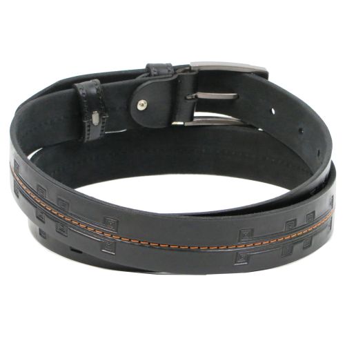 Мужской кожаный ремень под брюки Skipper, черный