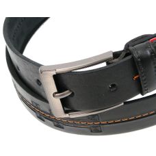 Мужской кожаный ремень под брюки Skipper, черный