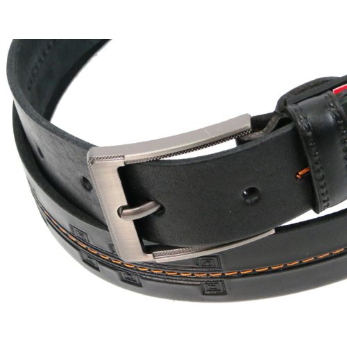 Мужской кожаный ремень под брюки Skipper, черный