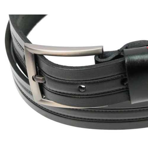 Мужской кожаный ремень под джинсы Skipper