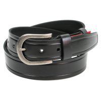 Мужской ремень Skipper 1297-38 под джинсы натуральная кожа 3,8 см Черный
