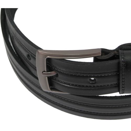 Мужской кожаный ремень под брюки Skipper  черный (1284-35)