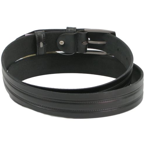 Мужской кожаный ремень под брюки Skipper  черный (1284-35)