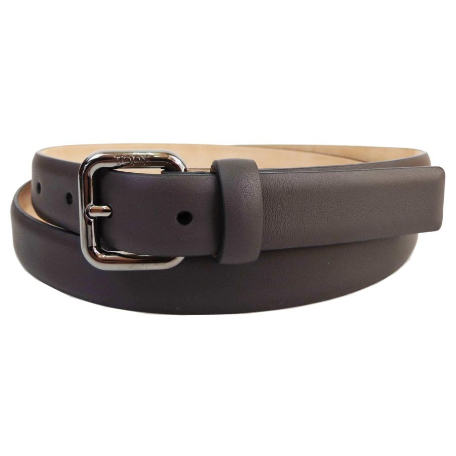 Ремень женский Tod's 85-106 см 2.5 см кожа Серый