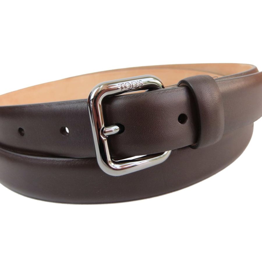 Ремень женский Tod's 85-106 см 2.5 см кожа Коричневый