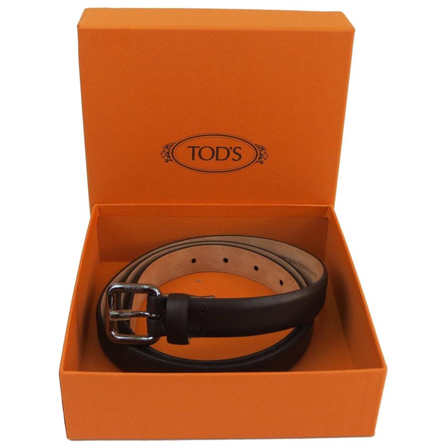 Ремень женский Tod's 85-106 см 2.5 см кожа Коричневый