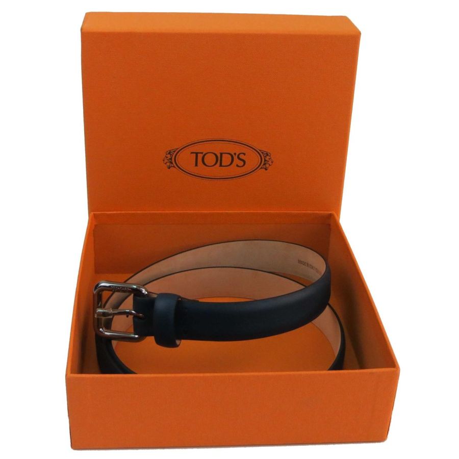 Ремень женский Tod's 85-106 см 2.5 см кожа Синий