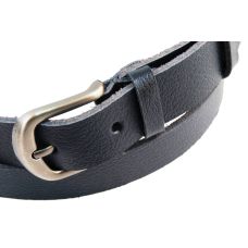 Женский кожаный ремень Skipper темно синий 2,5 см