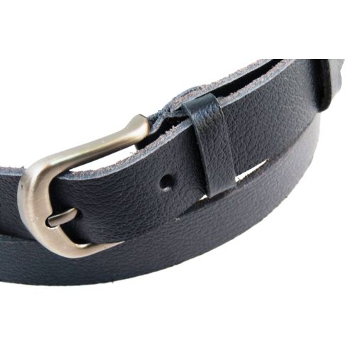 Женский кожаный ремень Skipper темно синий 2,5 см