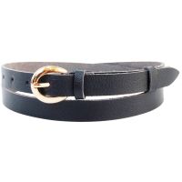 Ремень женский кожаный Skipper темно синий 2 см