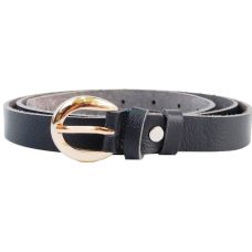 Ремень женский кожаный Skipper темно синий 2 см