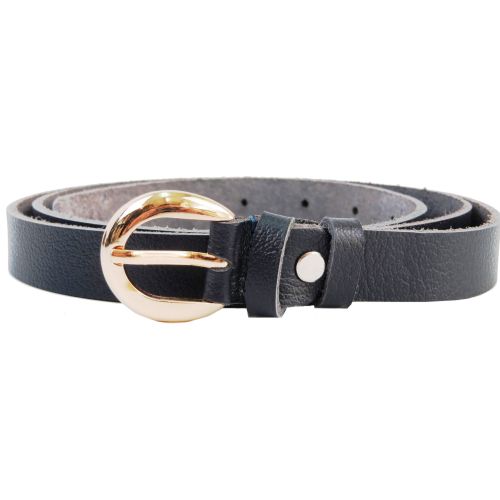 Ремень женский кожаный Skipper темно синий 2 см