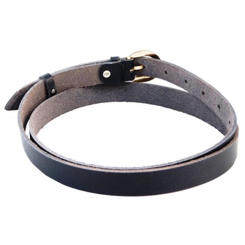 Ремень женский кожаный Skipper темно синий 2 см