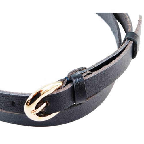 Ремень женский кожаный Skipper темно синий 2 см