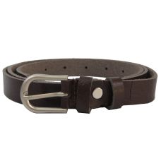 Женский ремень, пояс из кожи Skipper темно коричневый 2 см