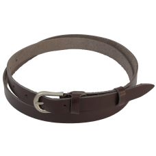 Женский ремень, пояс из кожи Skipper темно коричневый 2 см