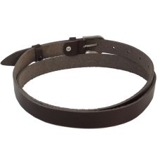 Женский ремень, пояс из кожи Skipper темно коричневый 2 см