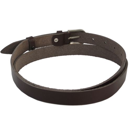 Женский ремень, пояс из кожи Skipper темно коричневый 2 см