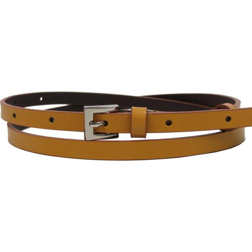 Узкий женский кожаный ремень, пояс 1 см Rovicky коричневый