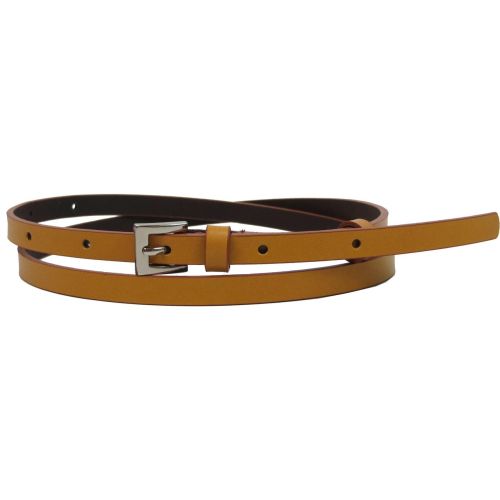 Узкий женский кожаный ремень, пояс 1 см Rovicky коричневый