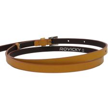 Узкий женский кожаный ремень, пояс 1 см Rovicky коричневый
