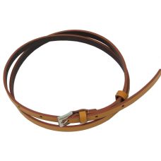 Узкий женский кожаный ремень, пояс 1 см Rovicky коричневый